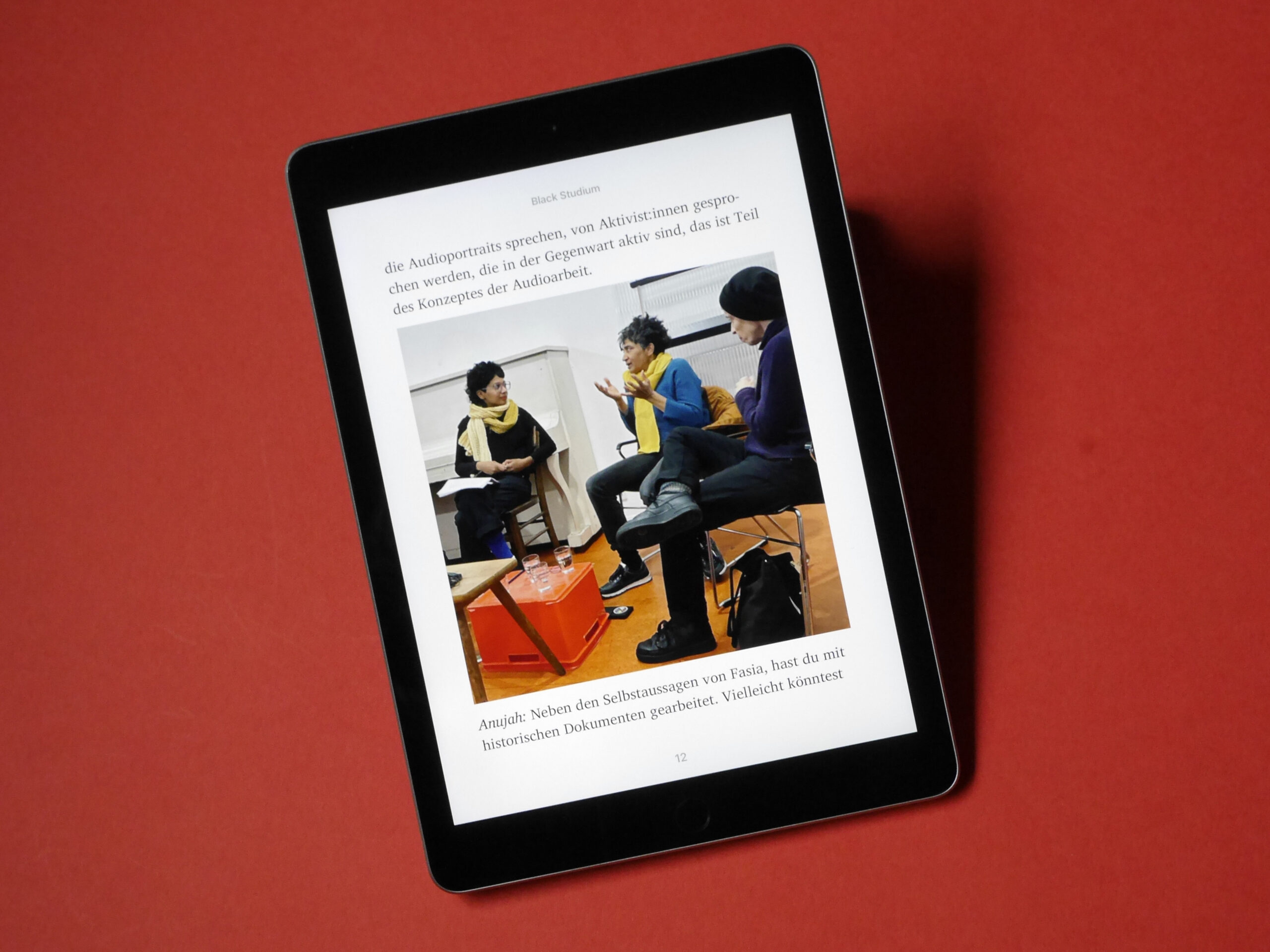 _1320504 Page in the publication Black Studium on a ipad.